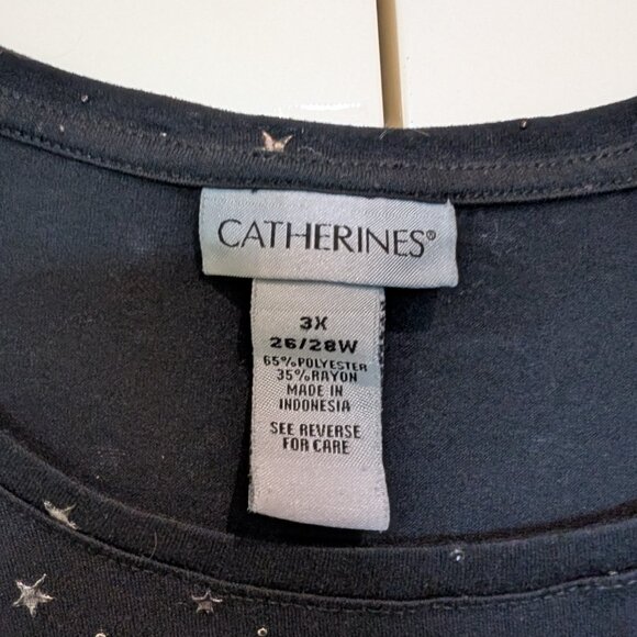 Catherines Black Stars Top Size 3X (26/28W) - Picture 4 of 10